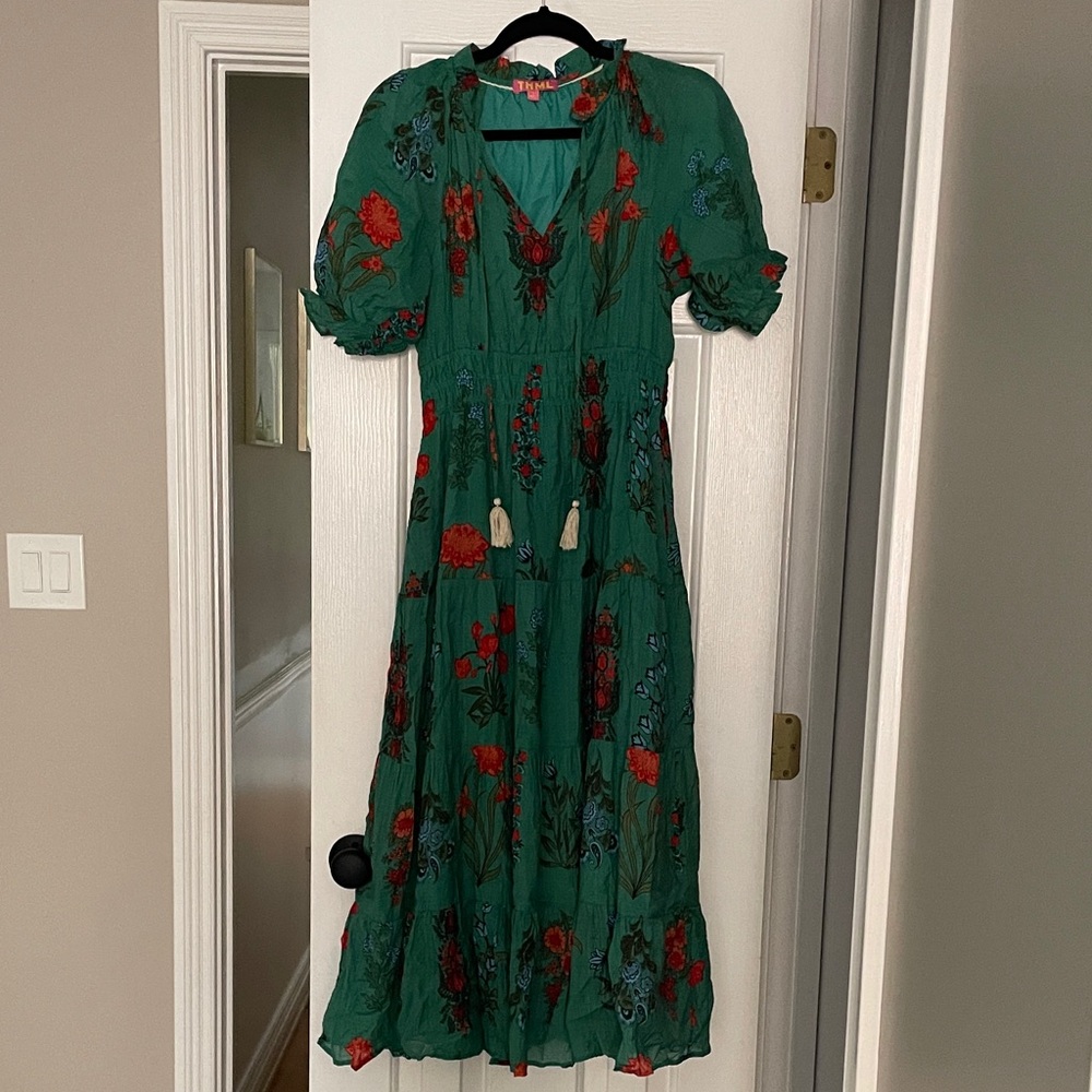 THML Green Floral Midi Dress